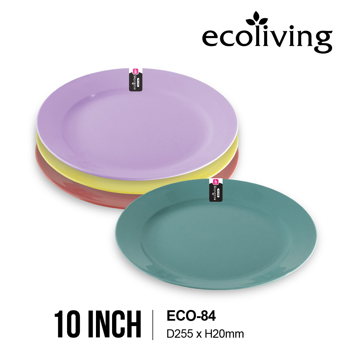 ECO LIVING 9/10 INCH Colorful Thick Round Shallow Plate, Kitchen Tableware, Pinggan Tebal Bulat Berwarna, ECO-83 ECO-84 - Image 7