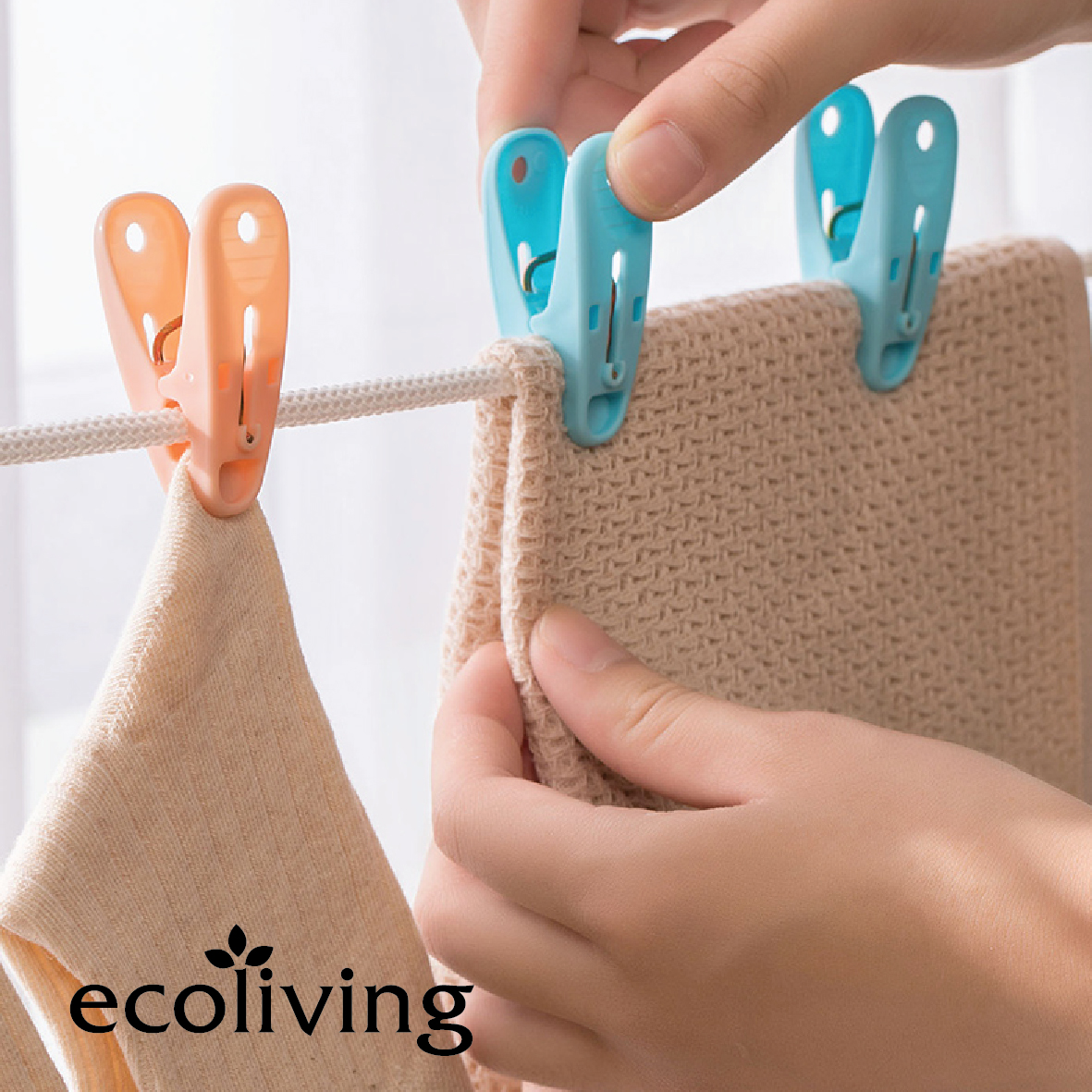 ECO LIVING 20-60Pcs/Pkt Laundry Clothes Pegs,Clothes Drying Clips,Penyepit Baju, ECO-PC20, ECO-PC30, ECO-PC40, ECO-PC60 - Image 6