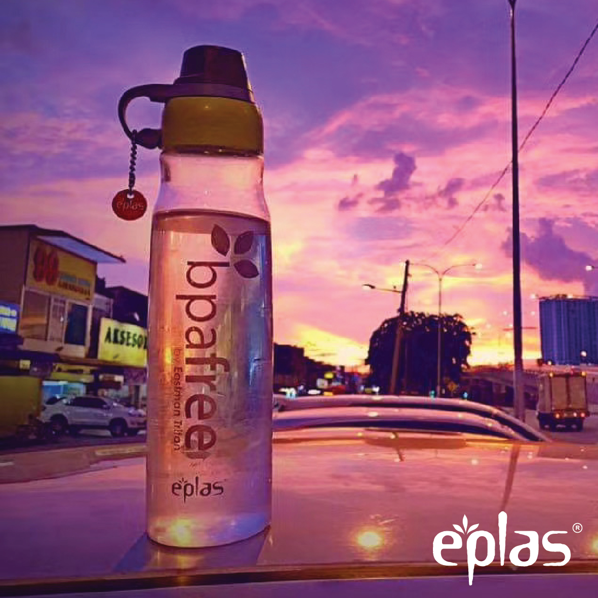 EPLAS MODERN 650ml Sport Plain Water Bottle With Silicone Handle