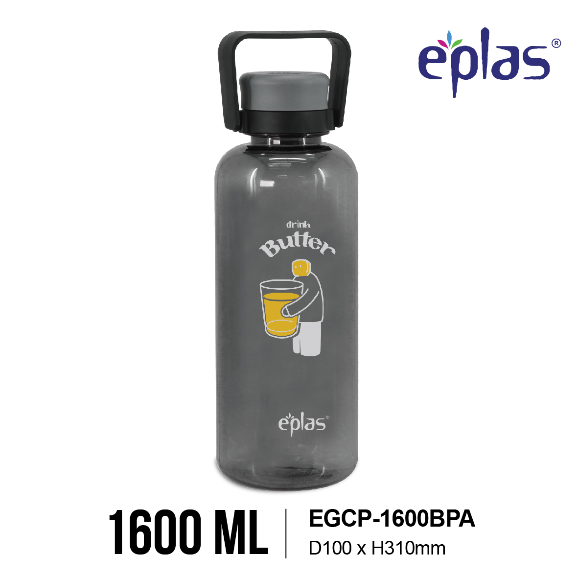 EPLAS GRAPHIC 1000/1600ml Water Bottle With Handle, Water Tumbler, Botol Air, BPA Free, EGCP-1000BPA, EGCP-1600BPA