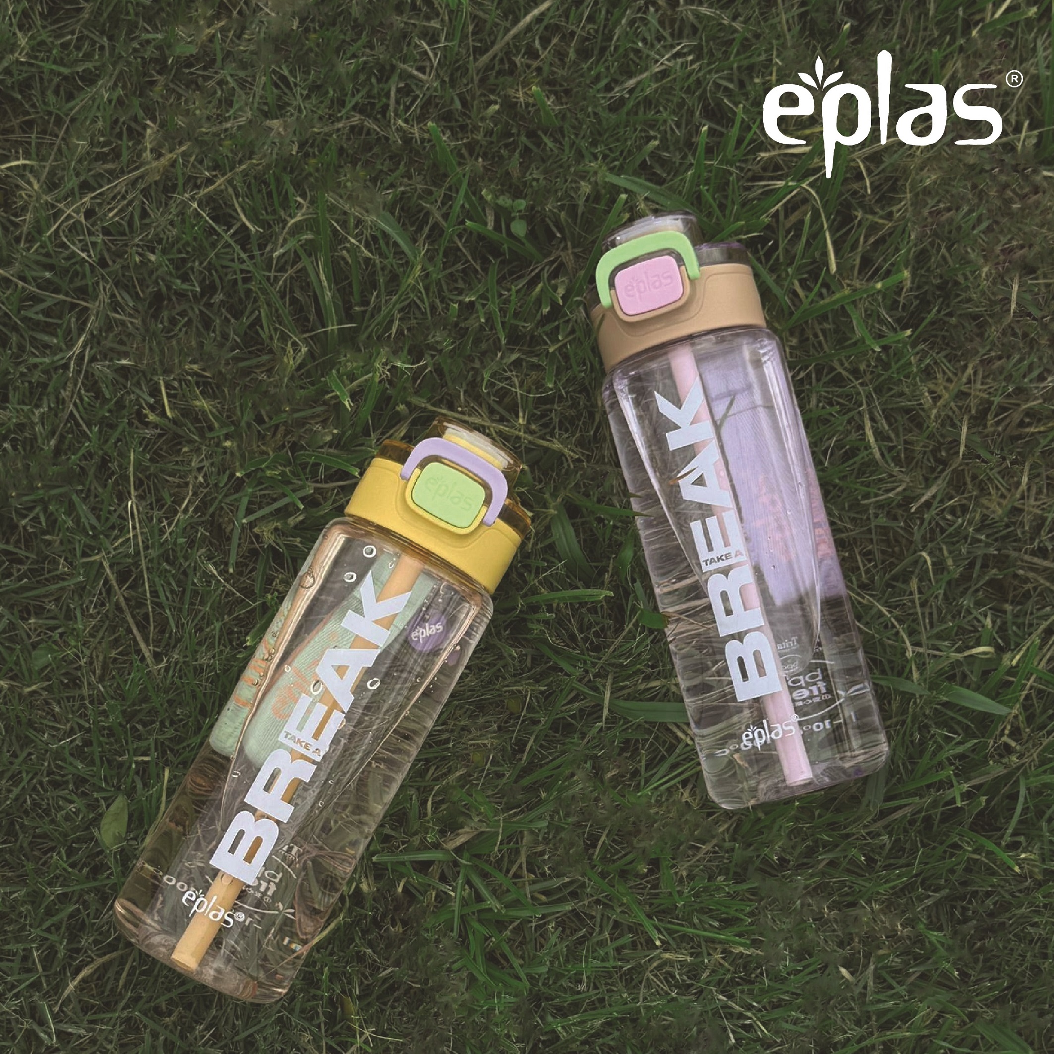 EPLAS GRAPHIC 800ml 2 Way Spout One Touch Water Bottle W/Straw Handle&Safety Lock,Graphic Bottle,Botol Air,EGI-800BPA - Image 4