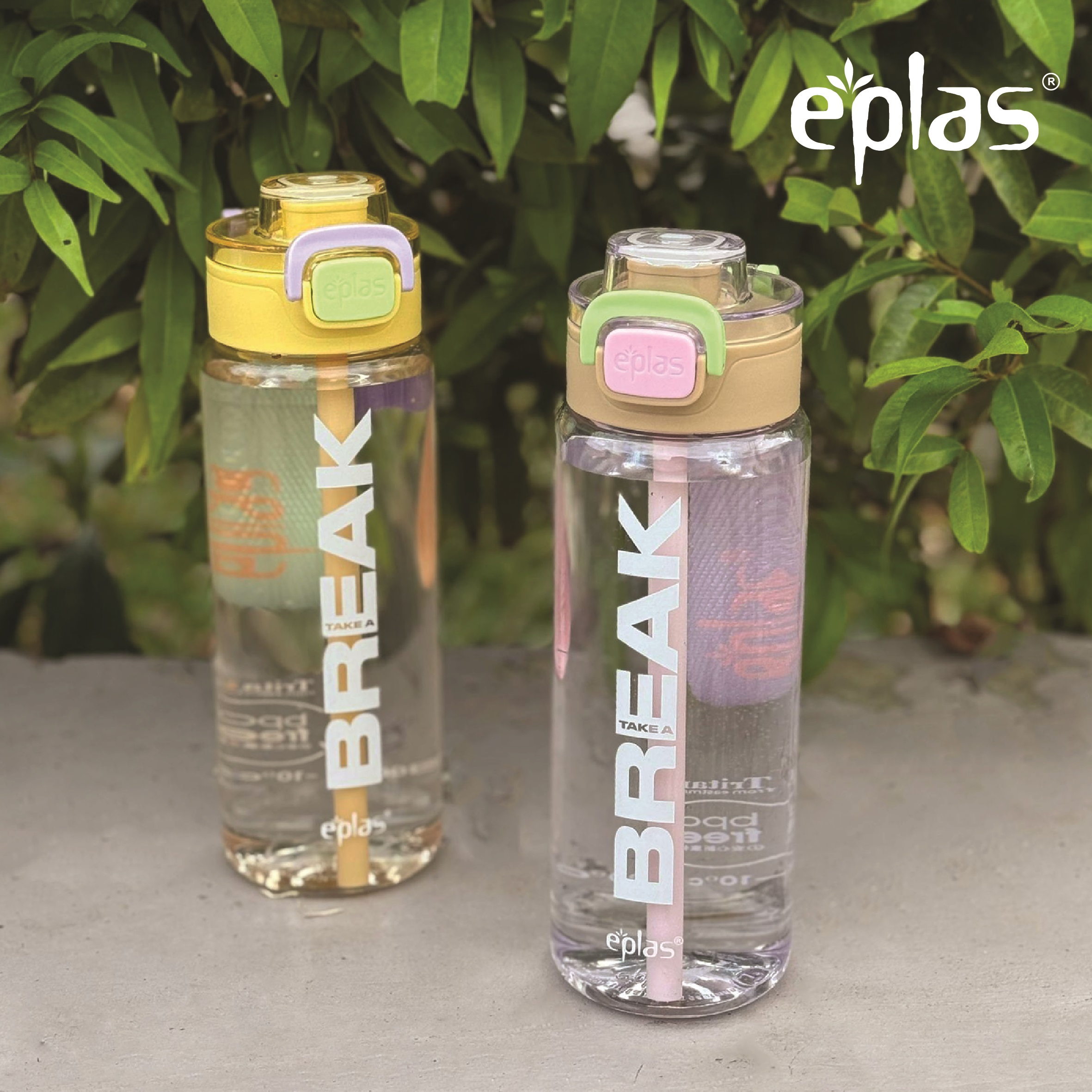 EPLAS GRAPHIC 800ml 2 Way Spout One Touch Water Bottle W/Straw Handle&Safety Lock,Graphic Bottle,Botol Air,EGI-800BPA - Image 3