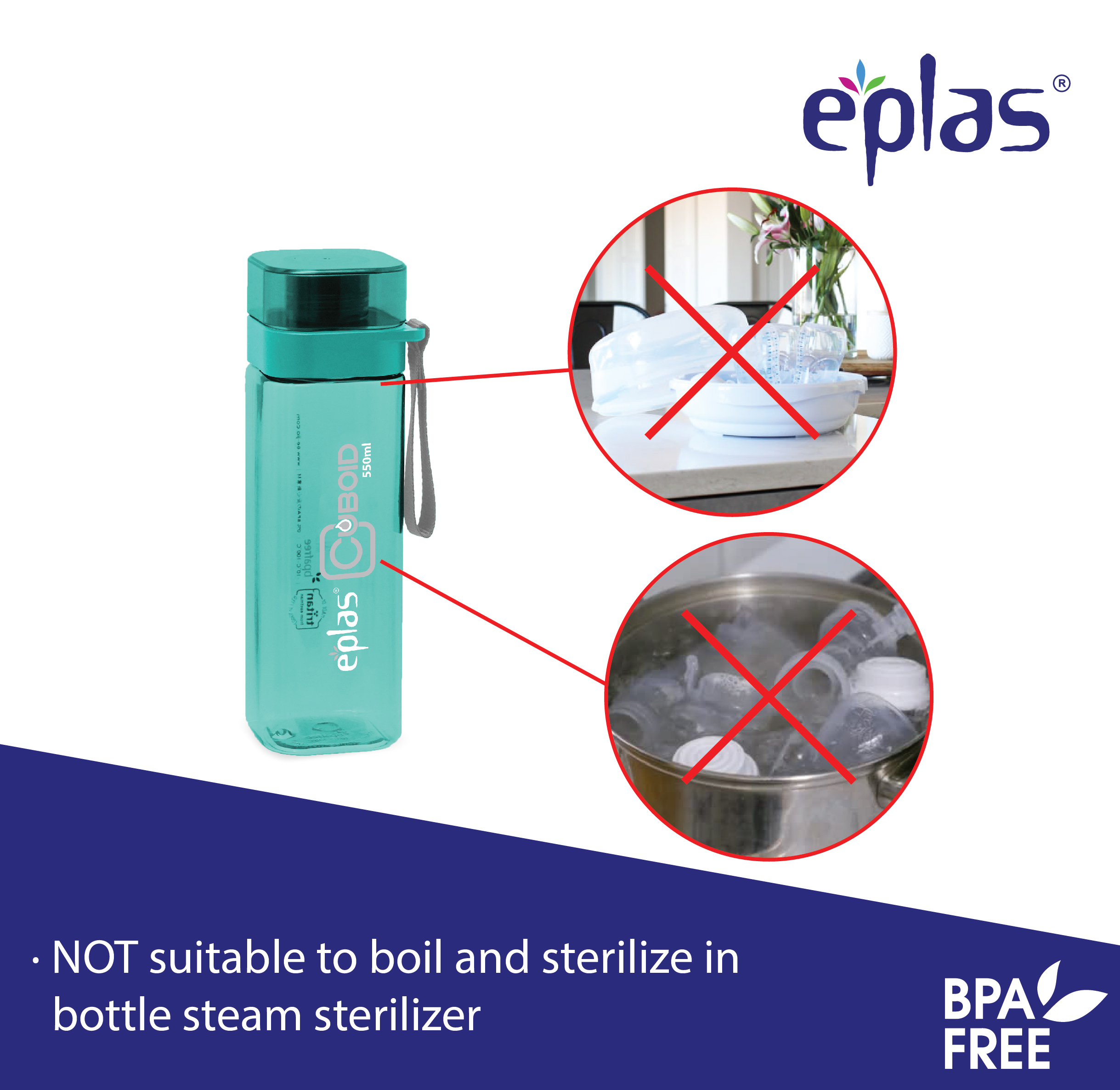 EPLAS MODERN Sport Water Bottle, Square Travel Bottle, Water Tumbler, Botol Air, EGSQ-400BPA,EGSQ-550BPA,EGSQ-700BPA/OD - Image 4