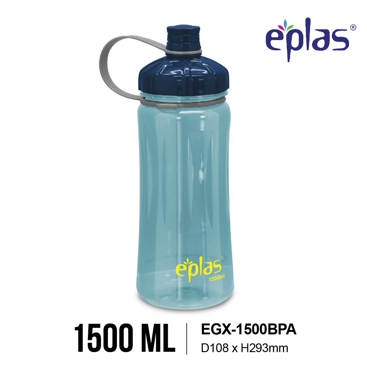 EPLAS HEAVY DUTY 1500ml Big Water Bottle With Handle, Water Tumbler, Botol Air, EGX-1500BPA