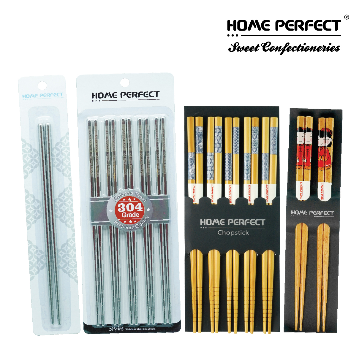 HOME PERFECT Trendy Style Wooden Chopsticks (2pcs/pack), Reusable Non-Slip, EJ-TY21, EJ-TY38 - Image 8