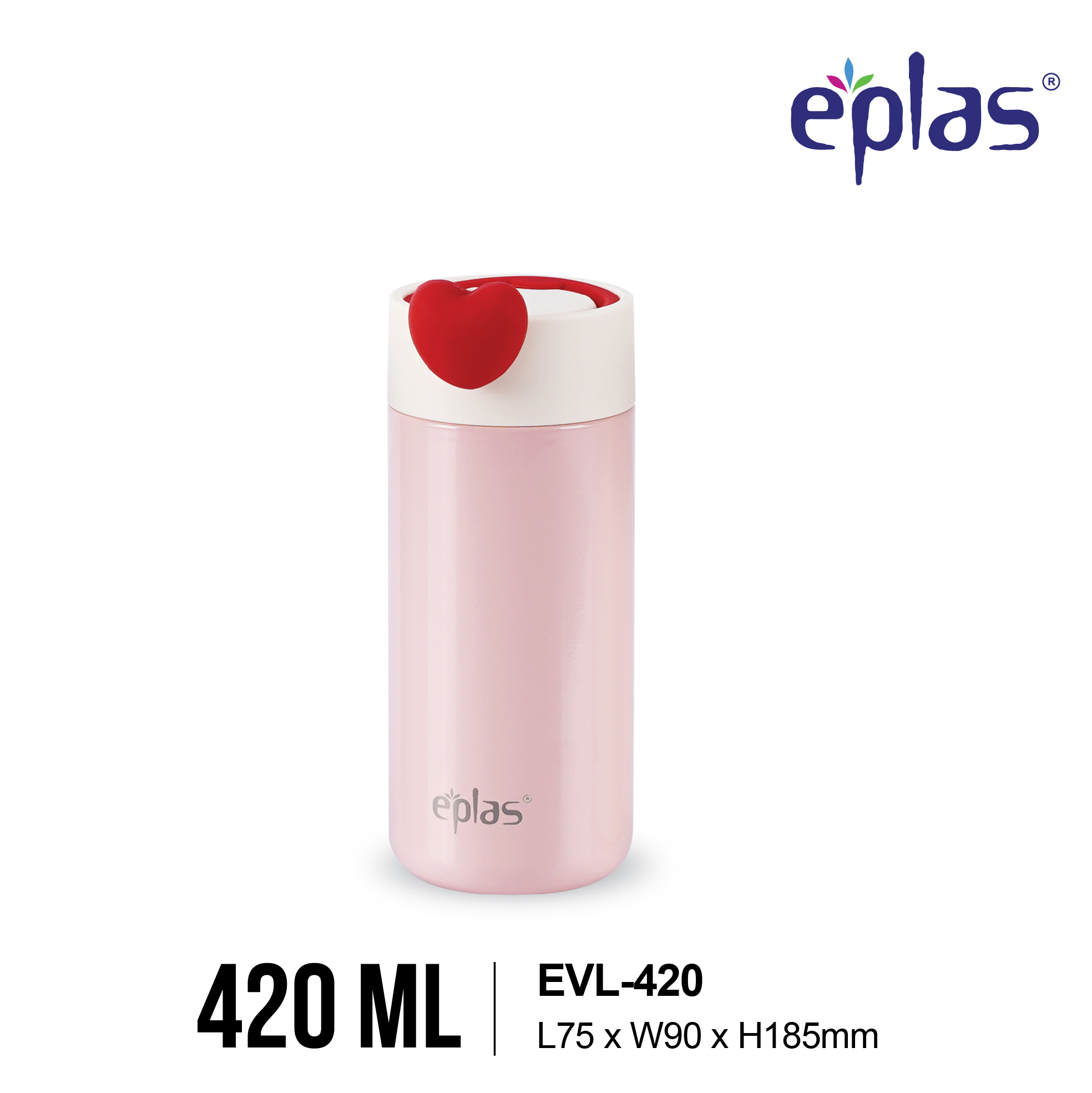 EPLAS THERMAL 420ML Macaron Love Handy Stainless Steel Thermal Bottle, Portable Flask Vacuum Bottle, Botol Terma,EVL-420 - Image 2