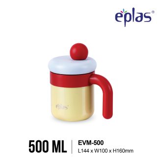EPLAS THERMAL 500ML Macaron Handy Stainless Steel Thermal Cup with Lid, Portable Travel Coffee Mug, Cawan Terma, EVM-500