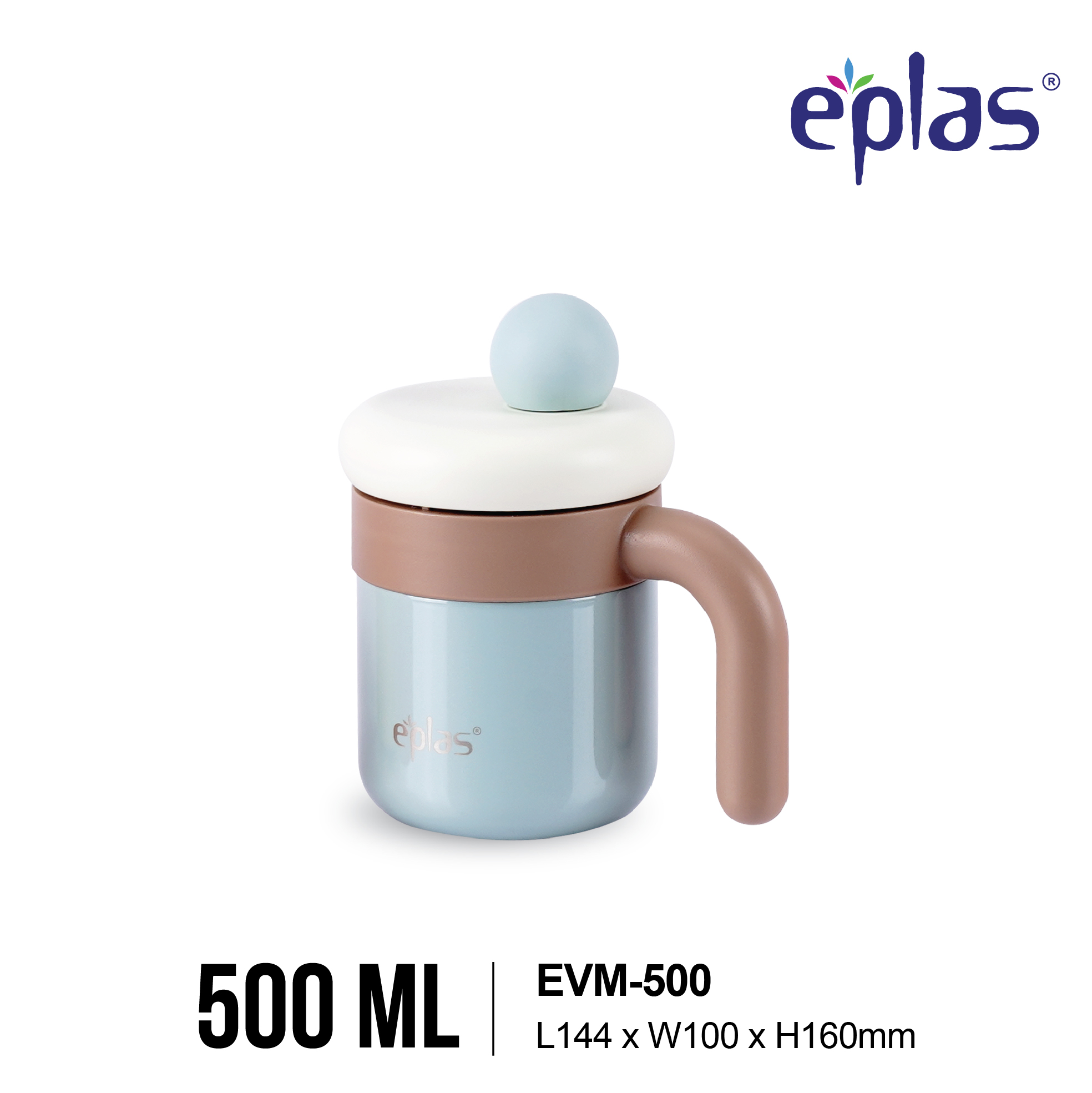 EPLAS THERMAL 500ML Macaron Handy Stainless Steel Thermal Cup with Lid, Portable Travel Coffee Mug, Cawan Terma, EVM-500 - Image 4