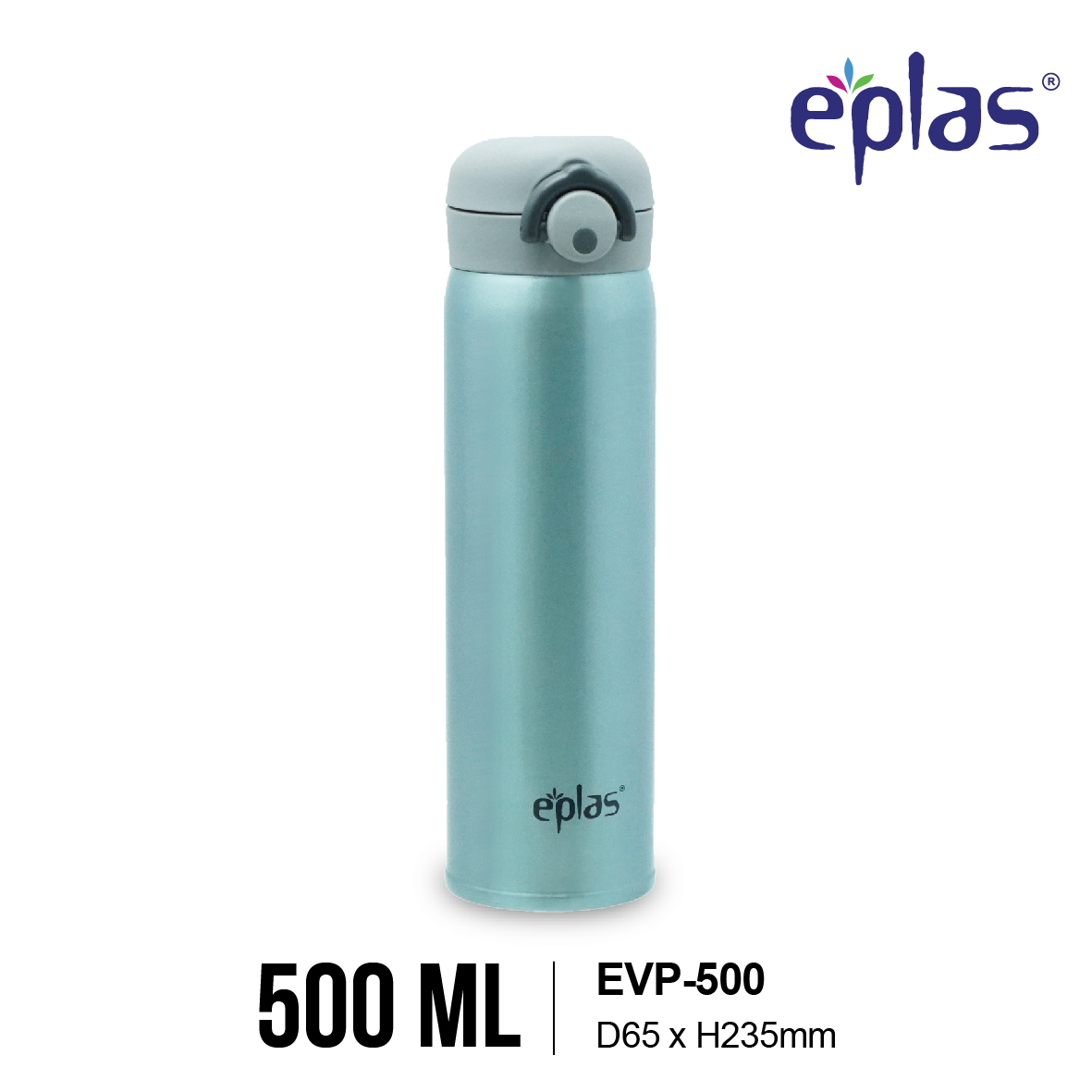 EPLAS Vacuum Flask (500ml), One Touch Button, Drink Direct, Travel Flask, S/S 304, EVP-500