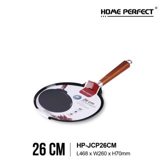 HOME PERFECT 26cm Non-Stick Fast Heat Crepe Pan W/Wooden Handle, Kuali Lempeng & Kuali Leper, HP-JCP26CM