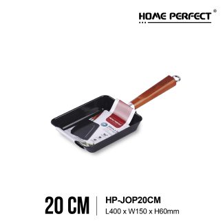 HOME PERFECT 20x15cm Non-Stick Fast Heat Omelette Pan W/Wooden Handle, Kuali Telur, HP-JOP20CM