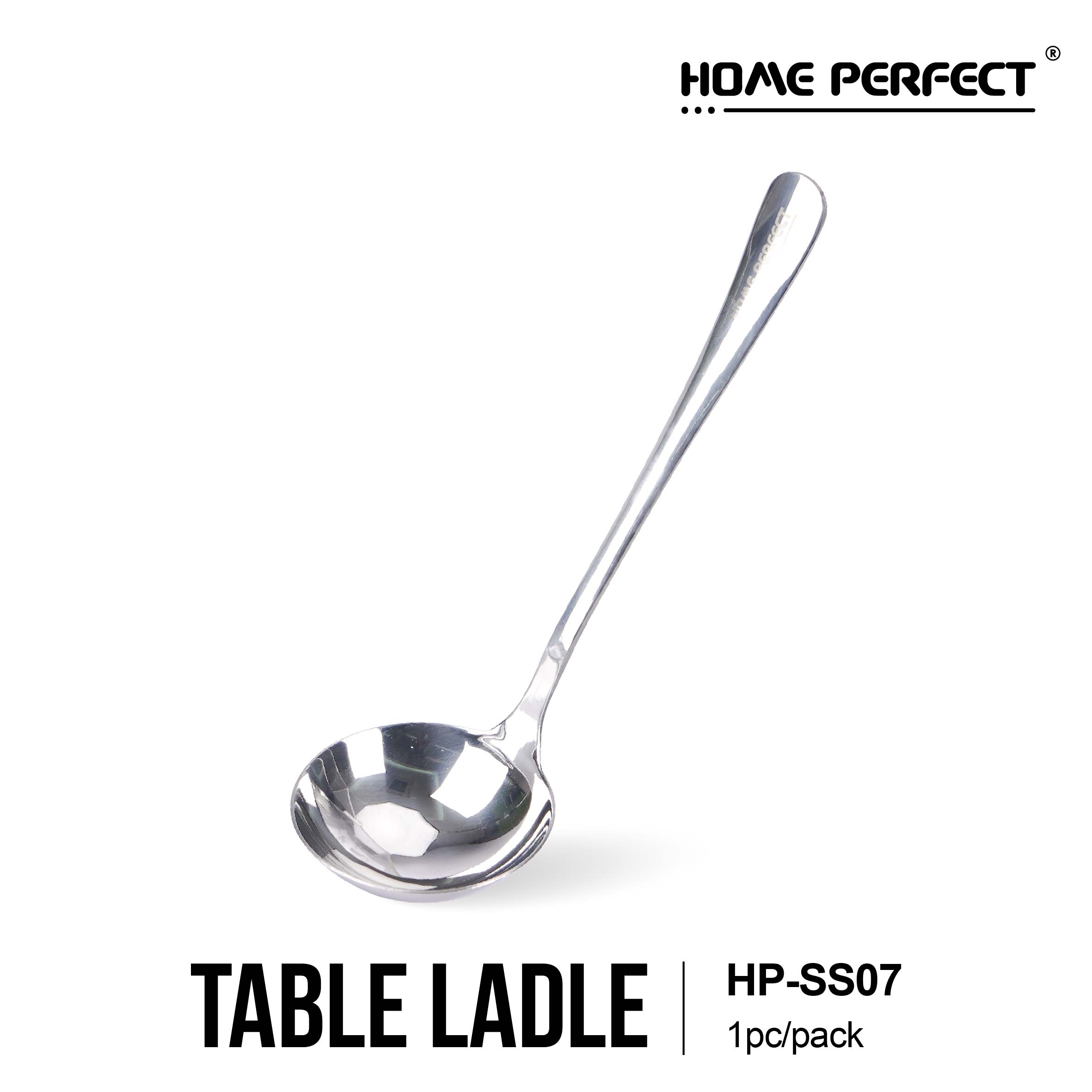 HOME PERFECT Stainless Steel Table Ladle Anti-Rust Kitchen Utensil, Senduk Sup, HP-SS07