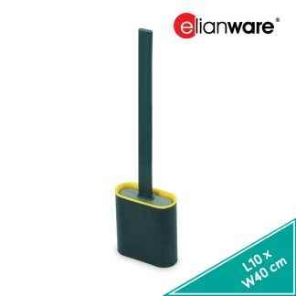 ELIANWARE Silicone Toilet Brush W/Holder & Cover, Bathroom Cleaner Brush, No Punch Installation, Pencuci Berus Tandas, E-1293