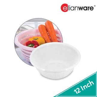 ELIANWARE 6/8/10/12 INCH, Round Basin Colander Set, Basket, Colander, Bakul, E-291, E-292, E-293, E-175/WH