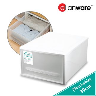 ELIANWARE Extra Wide 2 Compartment Office Storage Box Drawer W/Handle, Kotak Penyimpanan, E-641/WH, E-642/WH, E-643/WH