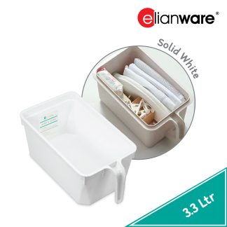ELIANWARE 3.3/4.5Ltr Solid White Kitchen Food Storage Freezer Drawer Organizer,Bekas Peti Sejuk,E-716,717/WOC/WH