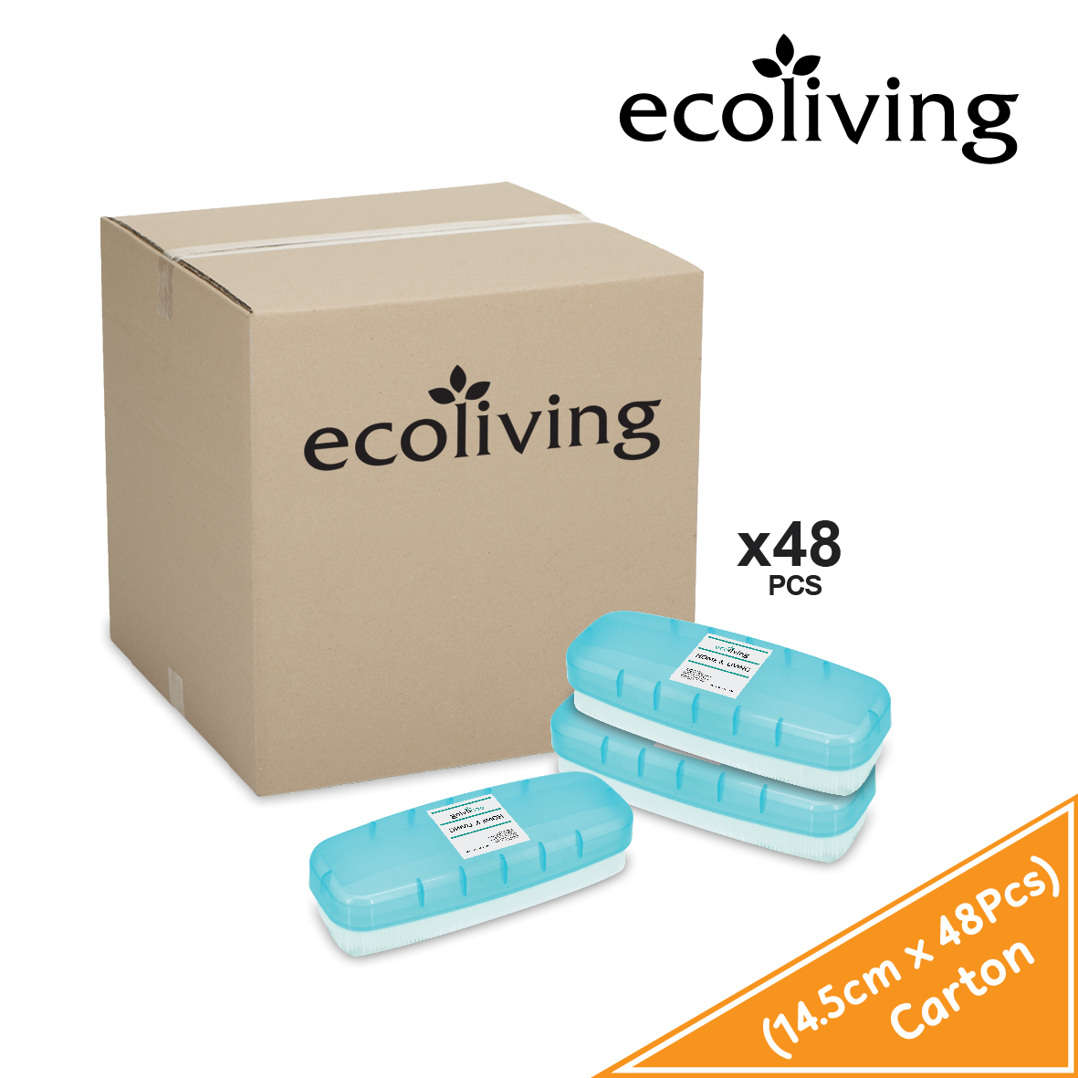 ECO LIVING CARTON DEAL 48Pcs/Pack Durable Soft Bristles Clothes Shoes Cleaning Hand Brush, Berus Serbaguna, ECO-828-48