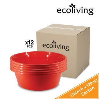 ECO LIVING CARTON DEAL 12Pcs/Pack 12/14/16/18 Inch Travel Face Washing Foot Bath Bucket, Basin, ECO-144,5,6,7-12/WH,GY