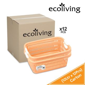 ECO LIVING CARTON DEAL 12Pcs/Pack 12,20,30Ltr Multi-Purpose Rect. Laundry Basket With Handle,Bakul Dobi,ECO-153,4,5-12