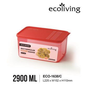 ECO LIVING 1.9/2.9/4.8L Rectangle Airtight Freezer ECO Smart Keeper, Food Container, Bekas Makanan, ECO-1637,1638,1639/C