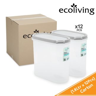 ECO LIVING CARTON DEAL 12Pcs/Ctn 480/1100/1800ml Airtight Oval Food Container Storage,Trans Bekas Makan,ECO-1771,2,3-12