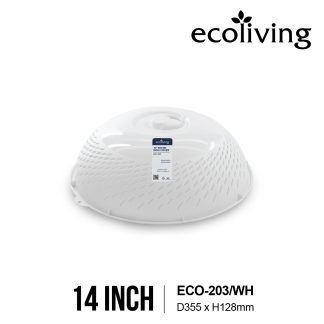 ECO LIVING 14 Inch Round Food Dish Cover ,Anti Flies Food Lid, Tudung Saji, ECO-203/WH