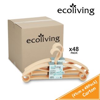 ECO LIVING CARTON DEAL 48Pcs/Pack Modern Clothes Hanger Set With 2 Side Hooks, Penyangkut Baju Plastik, ECO-24/6-48