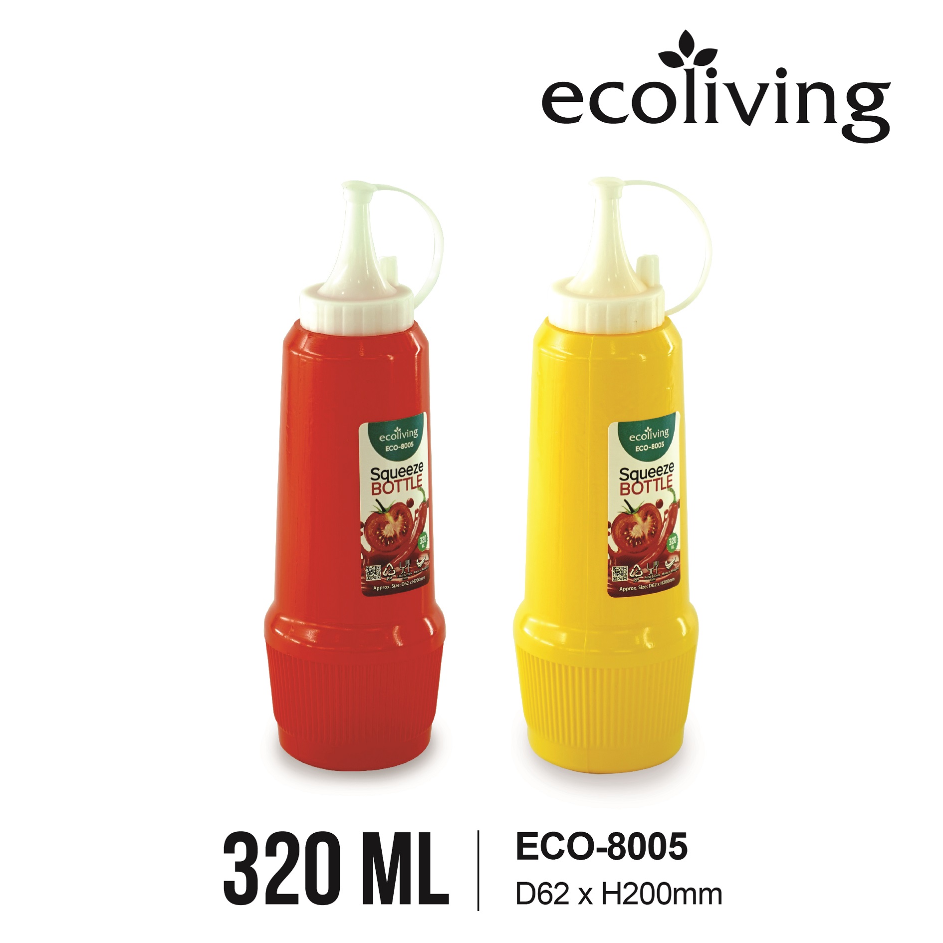 ECO LIVING 320ml Ketchup Tomato Sauce & Spice Bottle, Squeezer, Botol Sos & Rempah, ECO-8005 - Image 6