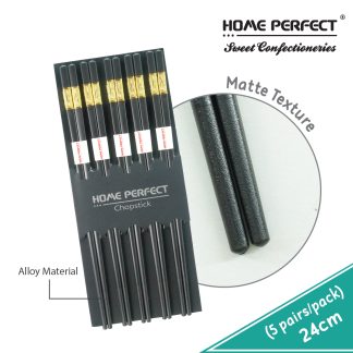 HOME PERFECT Chinese Style Alloy Matte Surface Chopsticks (5pcs/pack),Reusable Non-Slip, EJ-AL1, EJ-AL2, EJ-AL3, EJ-AL4