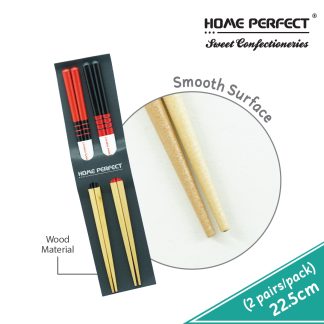 HOME PERFECT Trendy Style Wooden Chopsticks (2pcs/pack), Reusable Non-Slip, EJ-TY24, EJ-TY25