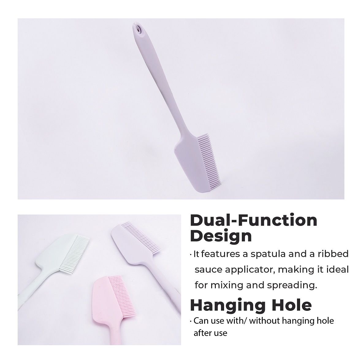 HOME PERFECT Silicone Spatula with Brush Baking Tool, Sudip Berus Silikon Dapur, WY-9731SIL/HA - Image 4