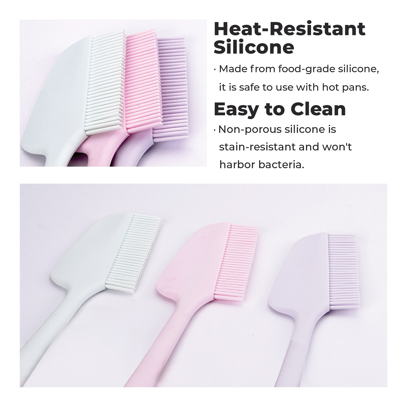 HOME PERFECT Silicone Spatula with Brush Baking Tool, Sudip Berus Silikon Dapur, WY-9731SIL/HA - Image 3