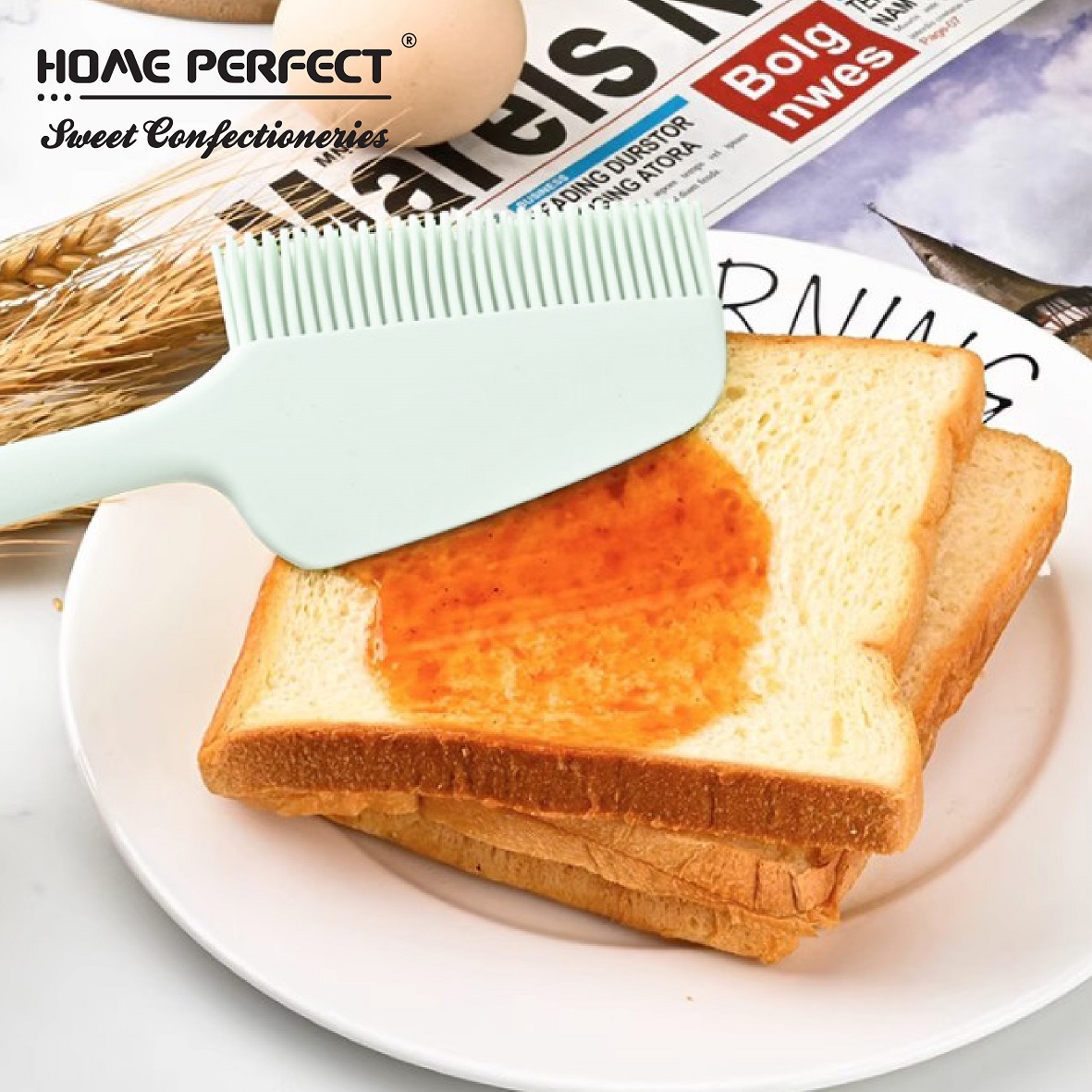 HOME PERFECT Silicone Spatula with Brush Baking Tool, Sudip Berus Silikon Dapur, WY-9731SIL/HA - Image 5