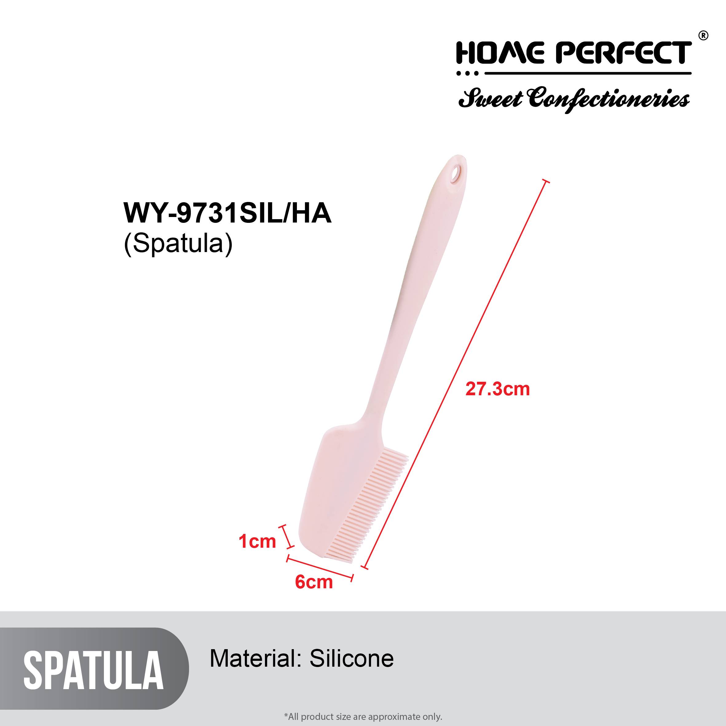 HOME PERFECT Silicone Spatula with Brush Baking Tool, Sudip Berus Silikon Dapur, WY-9731SIL/HA - Image 2