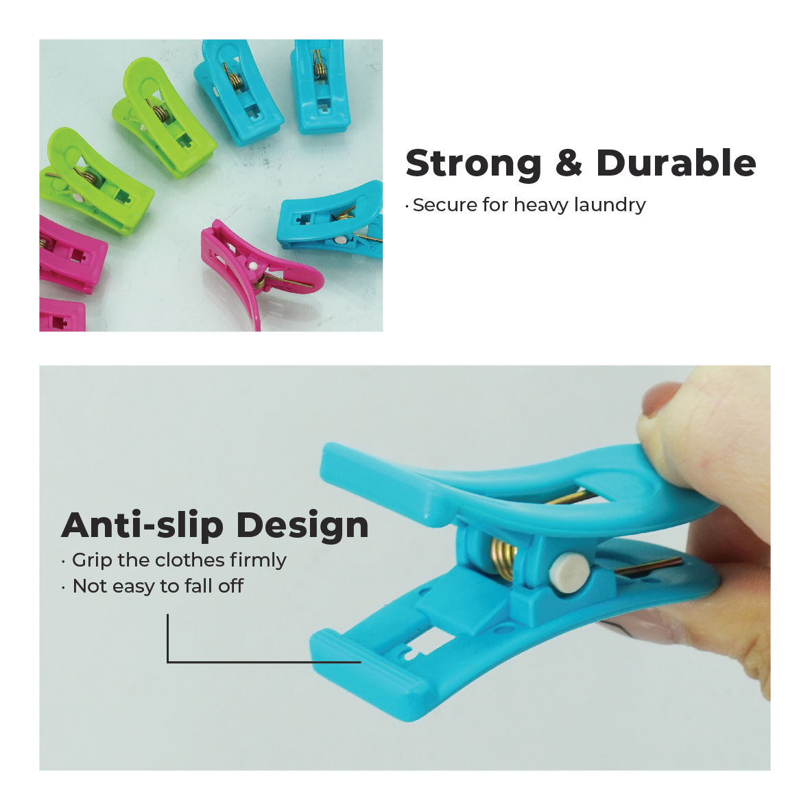 ECO LIVING 20-60Pcs/Pkt Laundry Clothes Pegs,Clothes Drying Clips,Penyepit Baju, ECO-PC20, ECO-PC30, ECO-PC40, ECO-PC60 - Image 3
