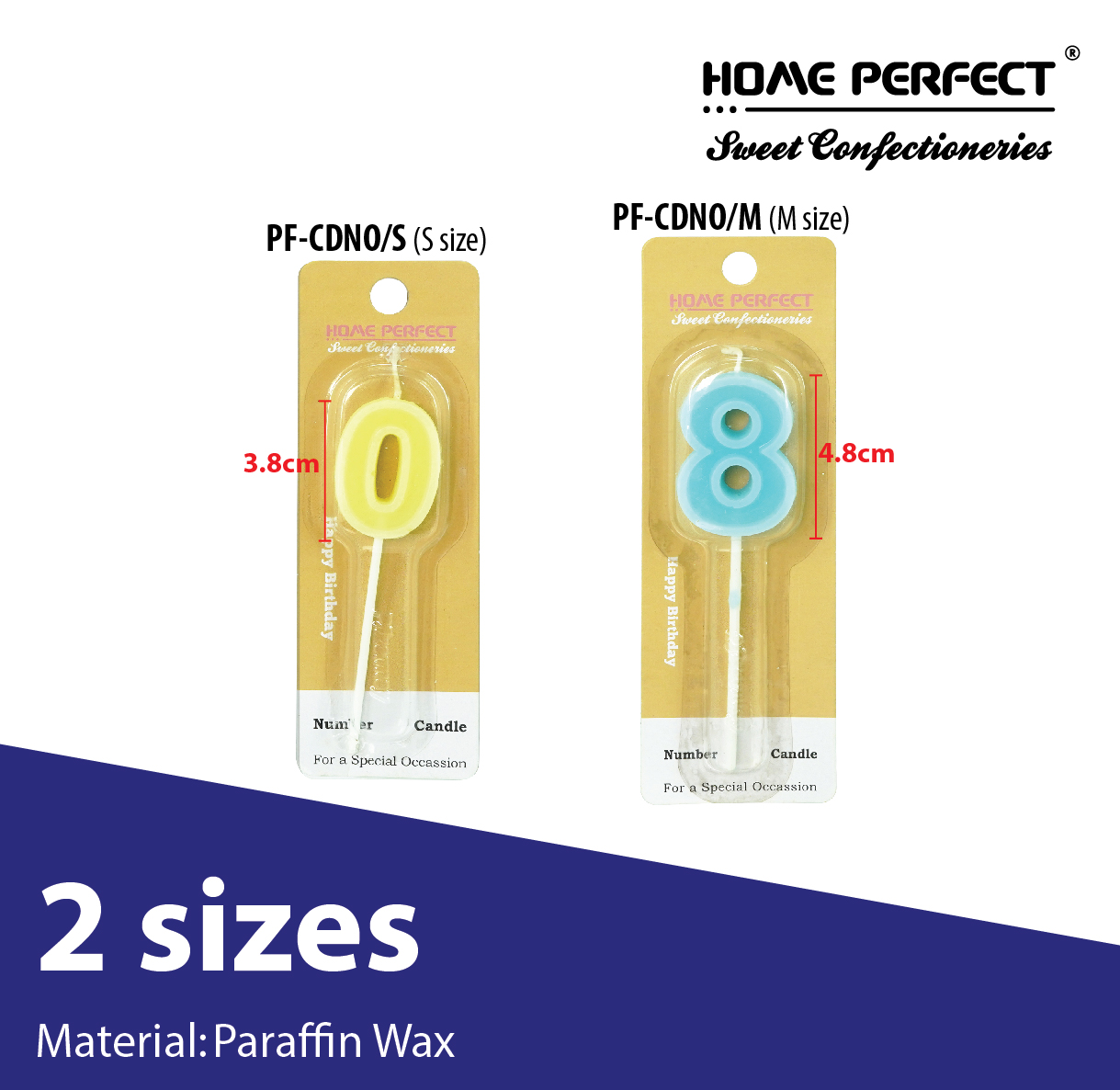 HOME PERFECT Colourful Birthday 0-9? Number Stick Candles Topper, Cake Party Decoration Candle, PF-CDNO/S,PF-CDNO/M - Image 3