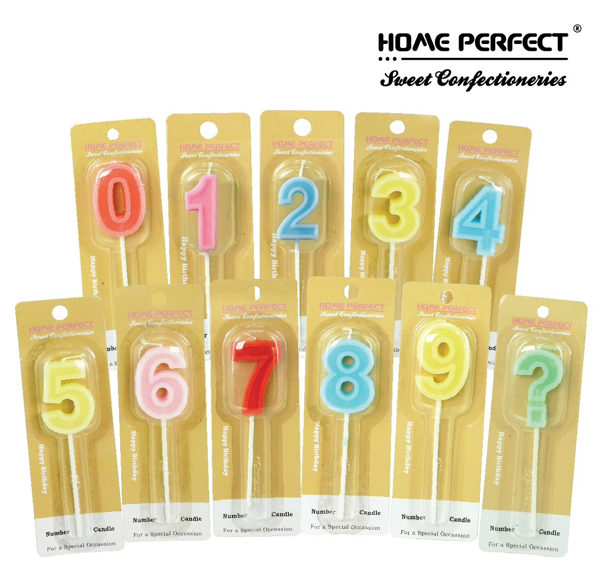 HOME PERFECT Colourful Birthday 0-9? Number Stick Candles Topper, Cake Party Decoration Candle, PF-CDNO/S,PF-CDNO/M - Image 4