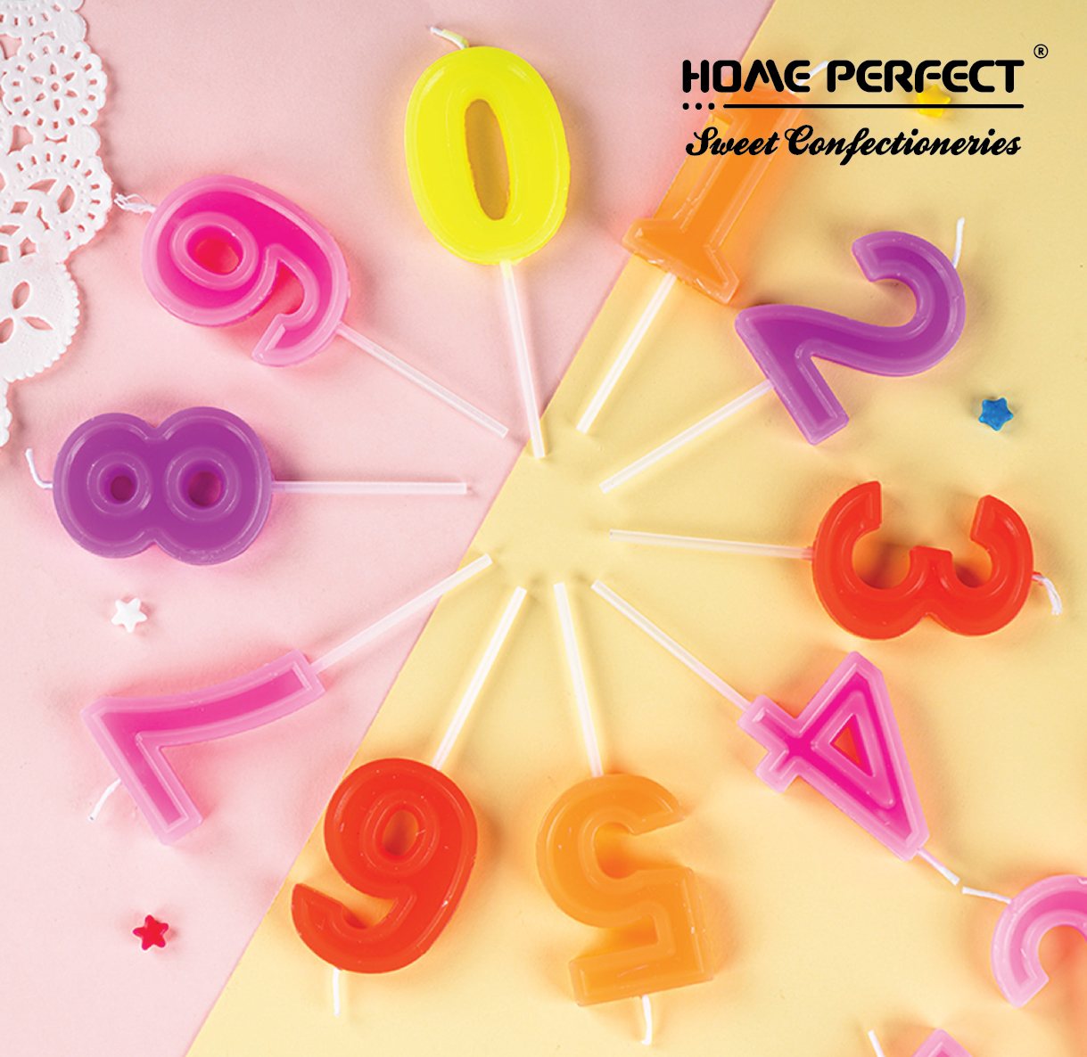 HOME PERFECT Colourful Birthday 0-9? Number Stick Candles Topper, Cake Party Decoration Candle, PF-CDNO/S,PF-CDNO/M - Image 9