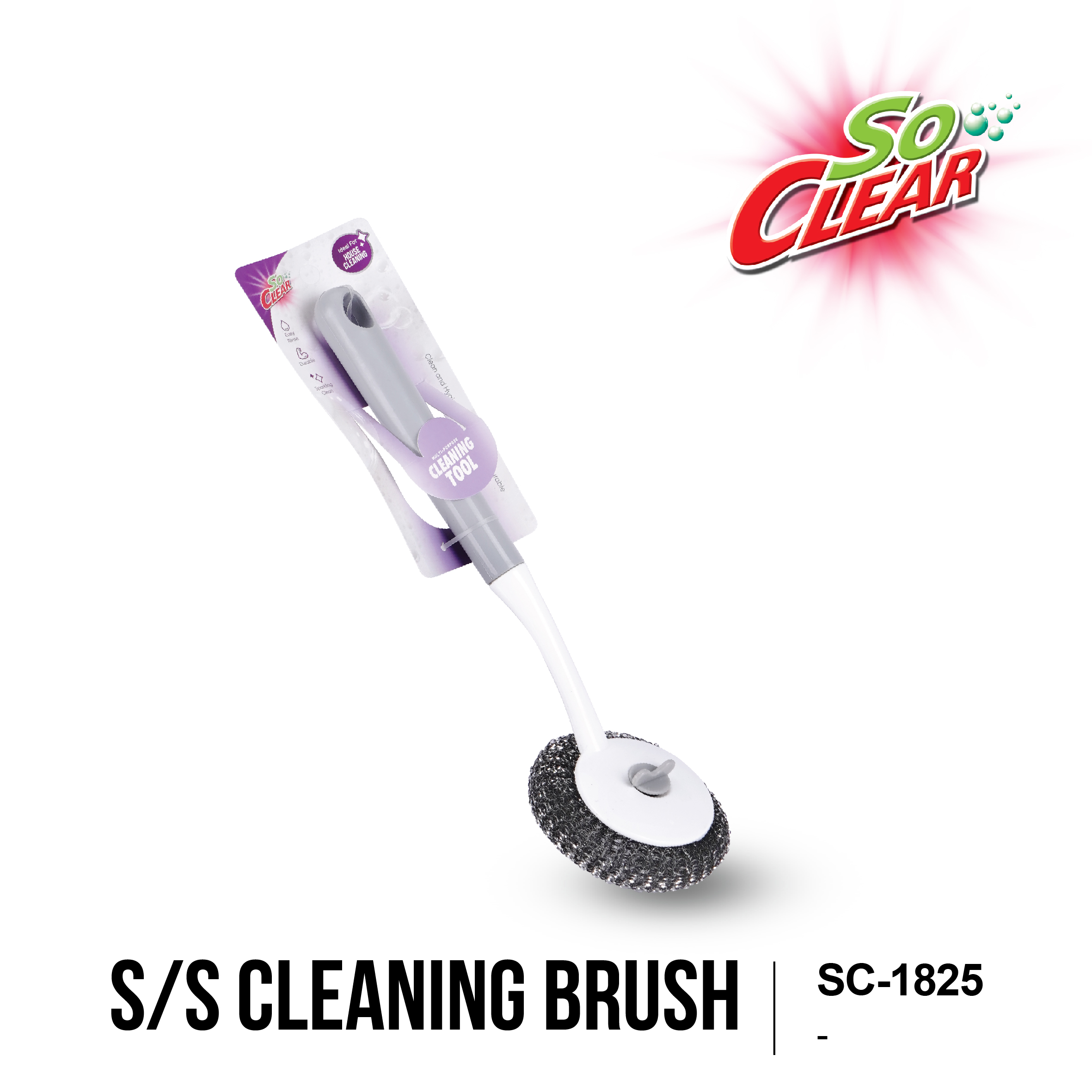 SO CLEAR S/S Cleaning Brush for Kitchen & Bathroom, Multi-Purpose, Berus Pembersih, SC-1809,23,25,1281,WB02,MB01,BB01