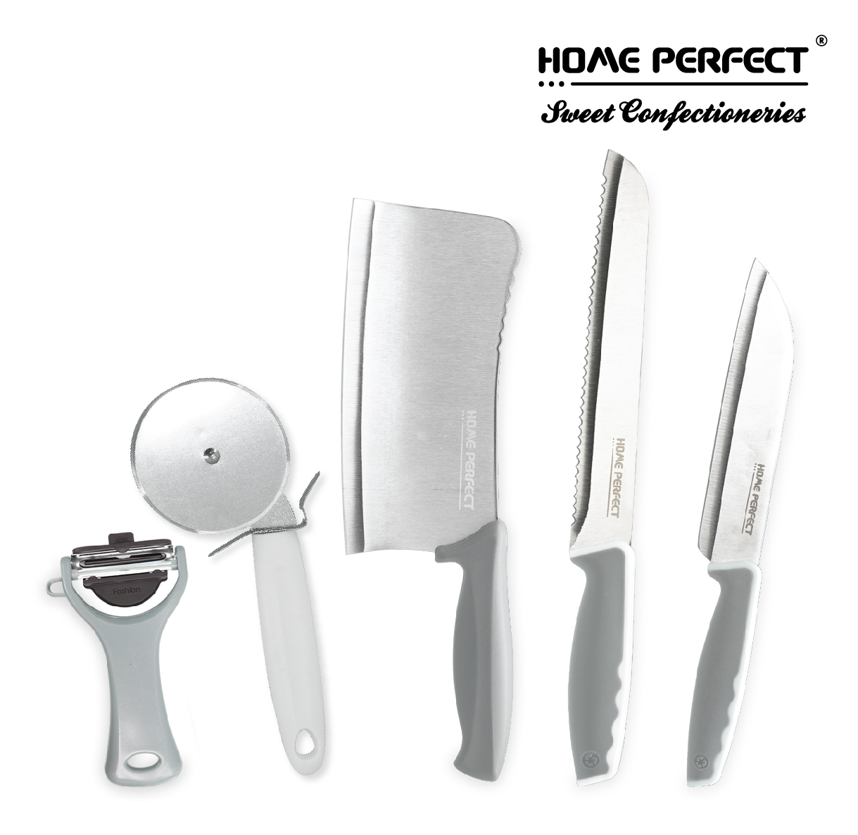 HOME PERFECT Stainless Steel Pizza Cutter Roller Wheel Server With Anti-Slip Grip Handle, Pemotong Pizza, WY-2019H7 - Image 3