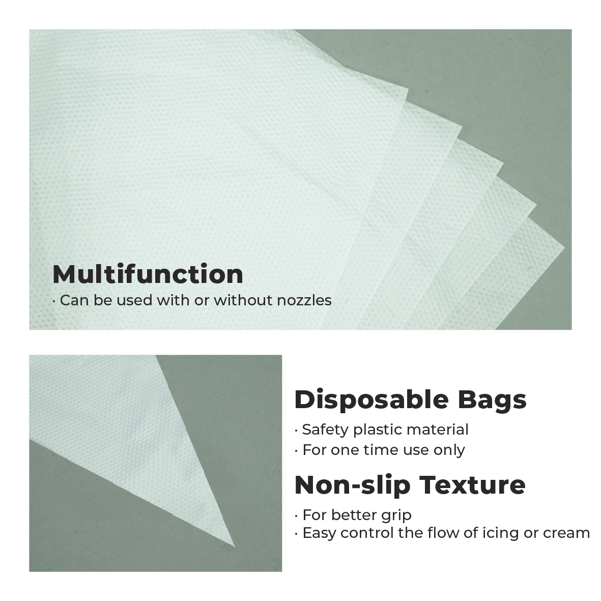 HOME PERFECT 50Pcs/Pack 12,14,16 Inch Non-Slip Piping Cream Bag,Beg Ising Krim Kek, HP-PE12, HP-PE14, HP-PE16 - Image 6